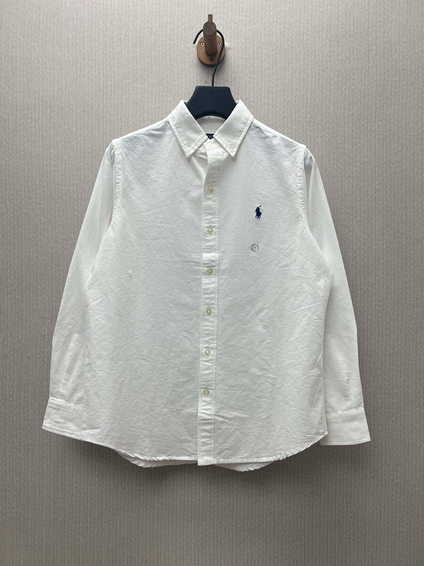 🅿️460 Polo 25ss new solid color logo embroidered buttoned long-sleeved shirt men's high version code number: XS.S.M.L.XL.